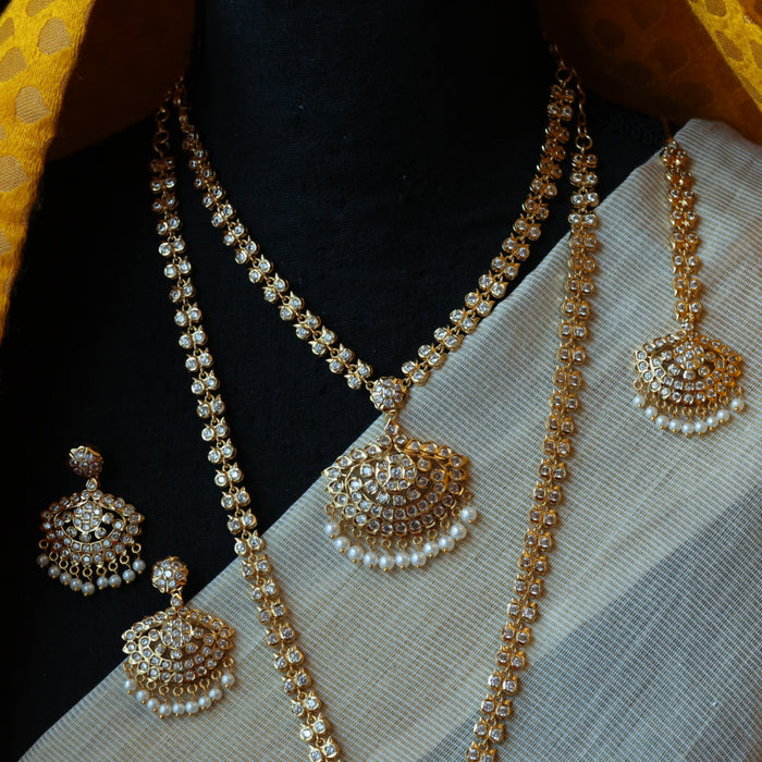 Heritage gold plated padakam necklace set with earrings HP6211