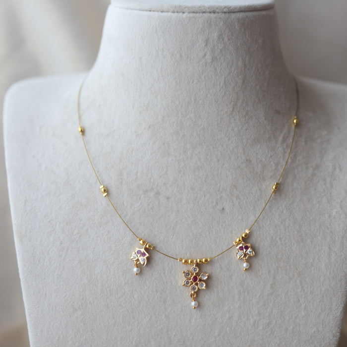 Heritage gold plated invisible necklace IN655
