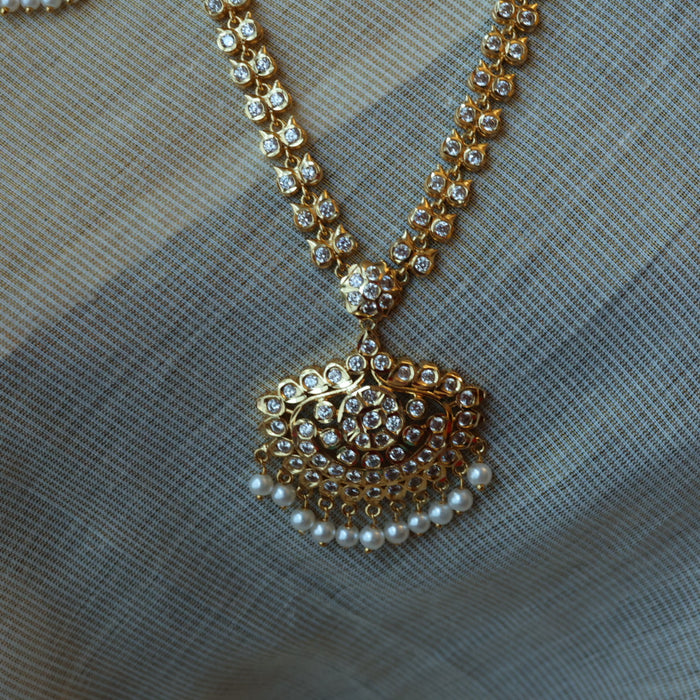 Heritage gold plated padakam necklace set with earrings HP6211