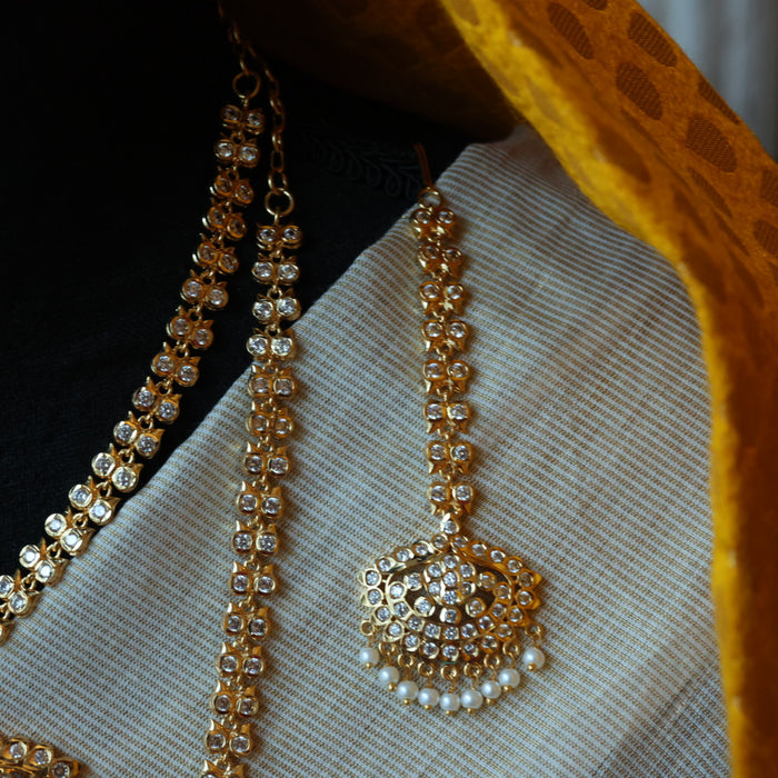 Heritage gold plated padakam necklace set with earrings HP6211