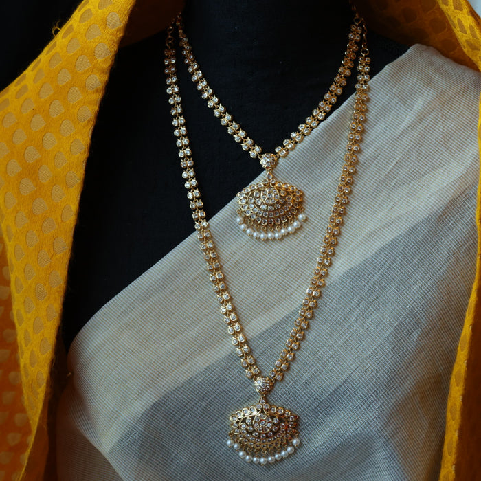 Heritage gold plated padakam necklace set with earrings HP6211