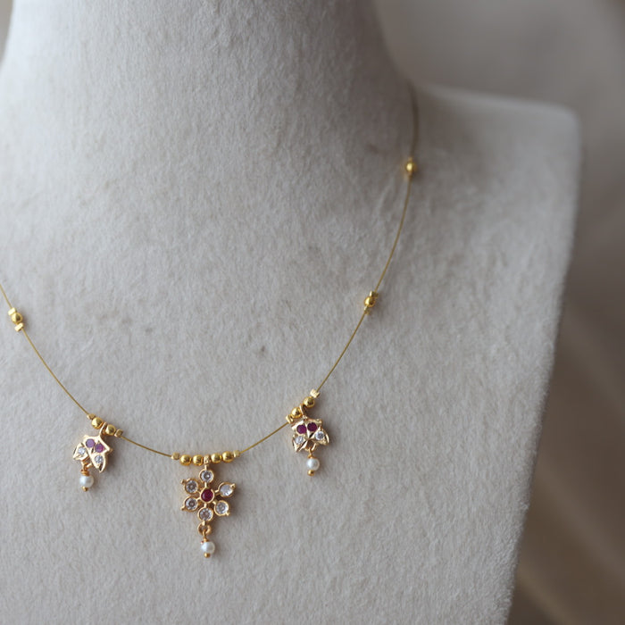 Heritage gold plated invisible necklace IN655