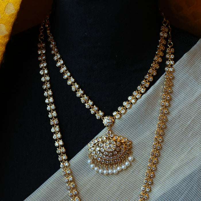 Heritage gold plated padakam necklace set with earrings HP6211