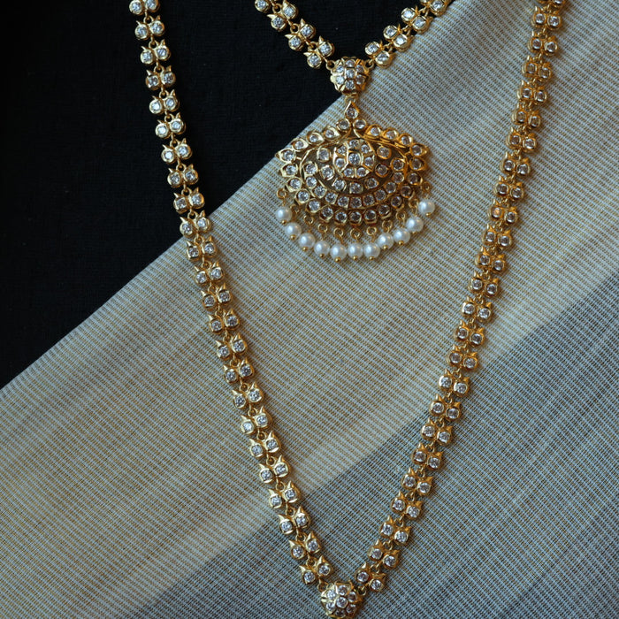 Heritage gold plated padakam necklace set with earrings HP6211