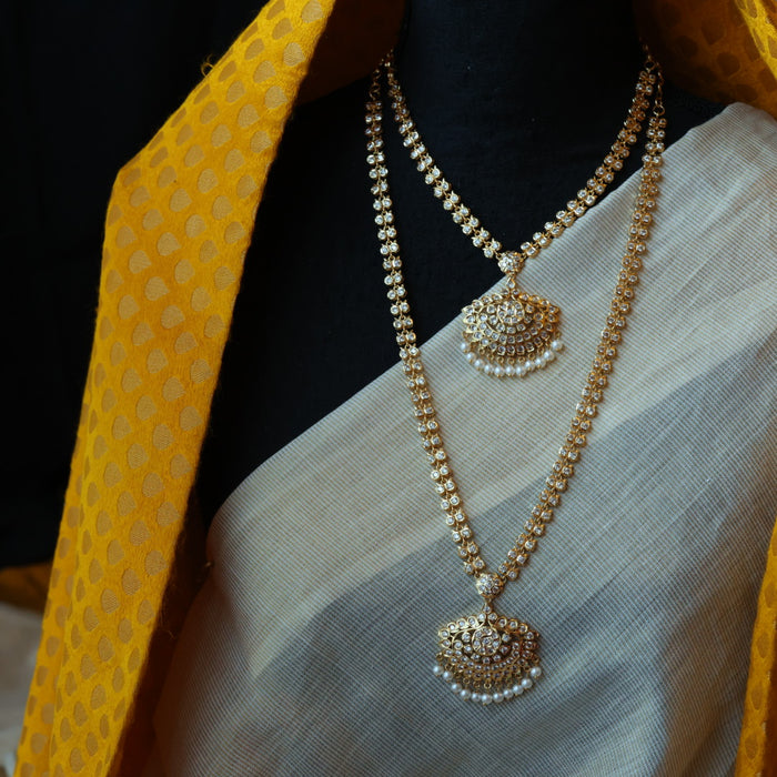 Heritage gold plated padakam necklace set with earrings HP6211