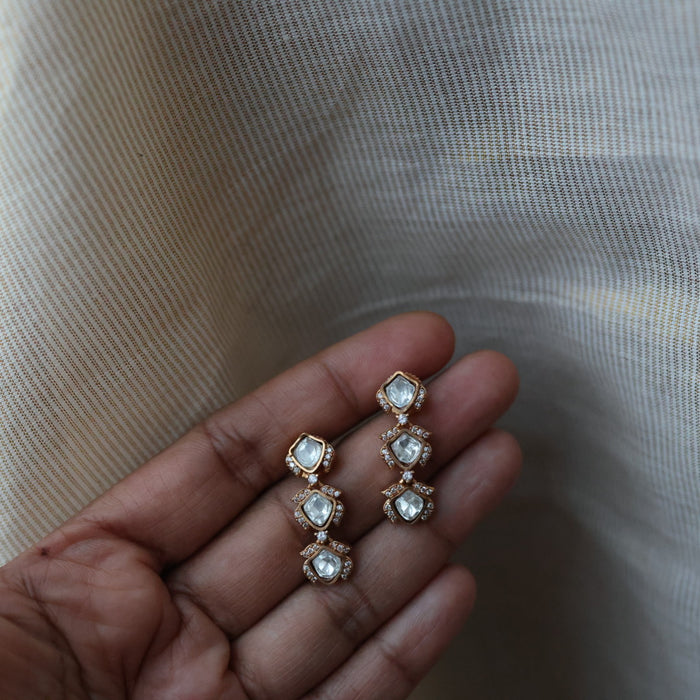 Minimal kundan choker necklace with earrings MS895