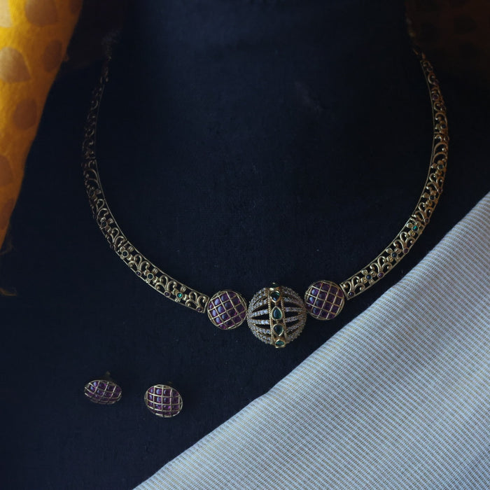 Antique choker necklace with earrings CCB1954