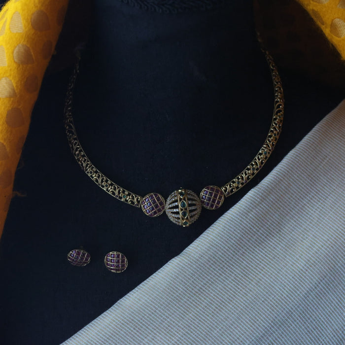 Antique choker necklace with earrings CCB1954