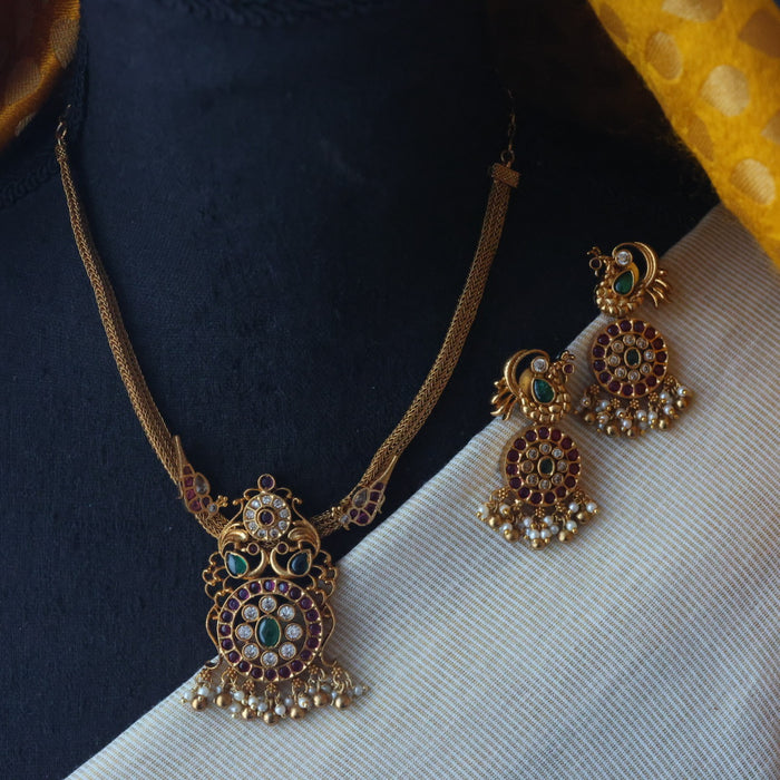 Clearance Antique short necklace with earrings TTS411
