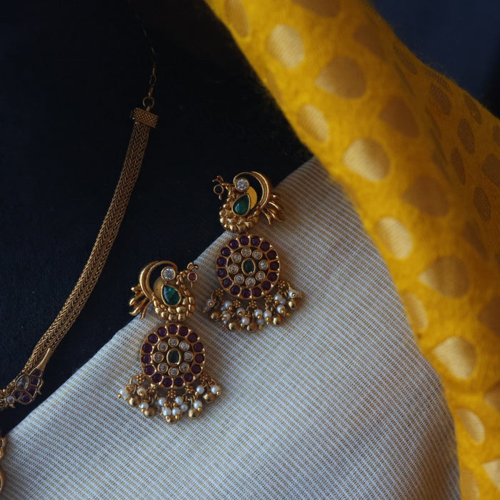 Clearance Antique short necklace with earrings TTS411