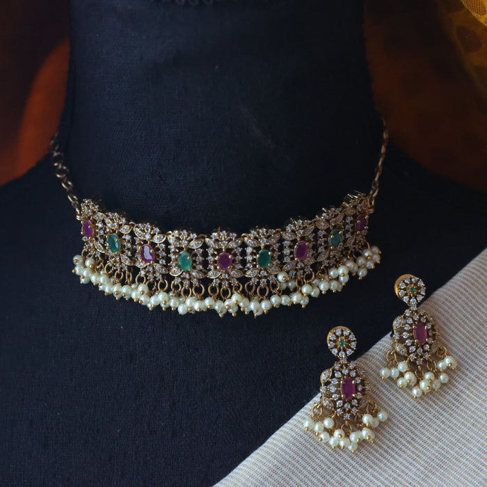 Antique choker necklace with earrings CCB1433