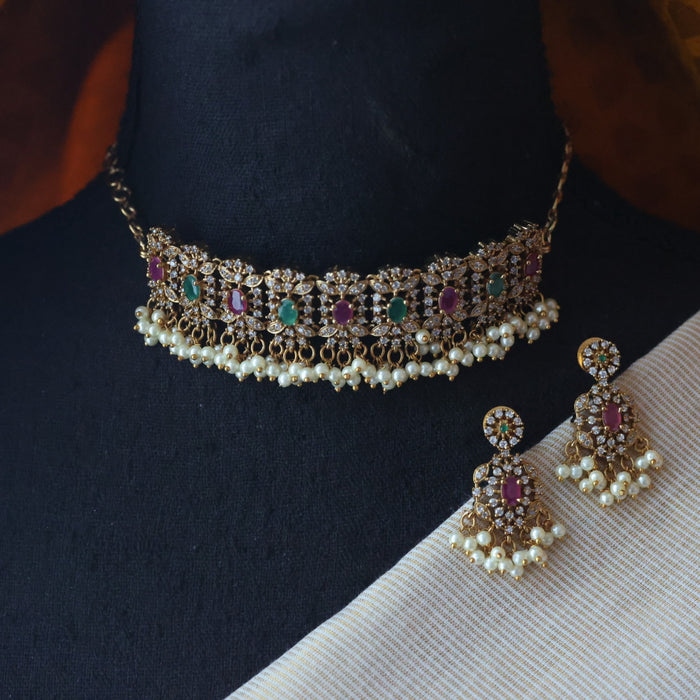 Antique choker necklace with earrings CCB1433