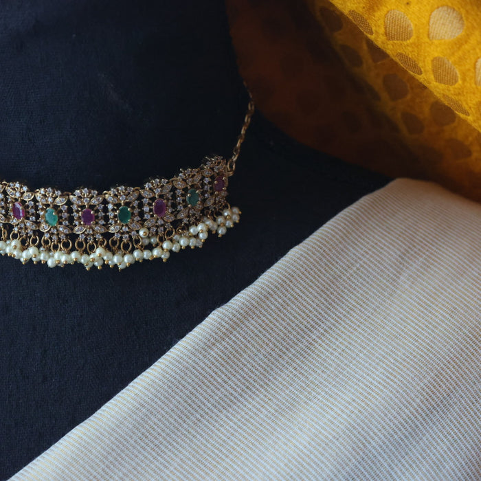 Antique choker necklace with earrings CCB1433
