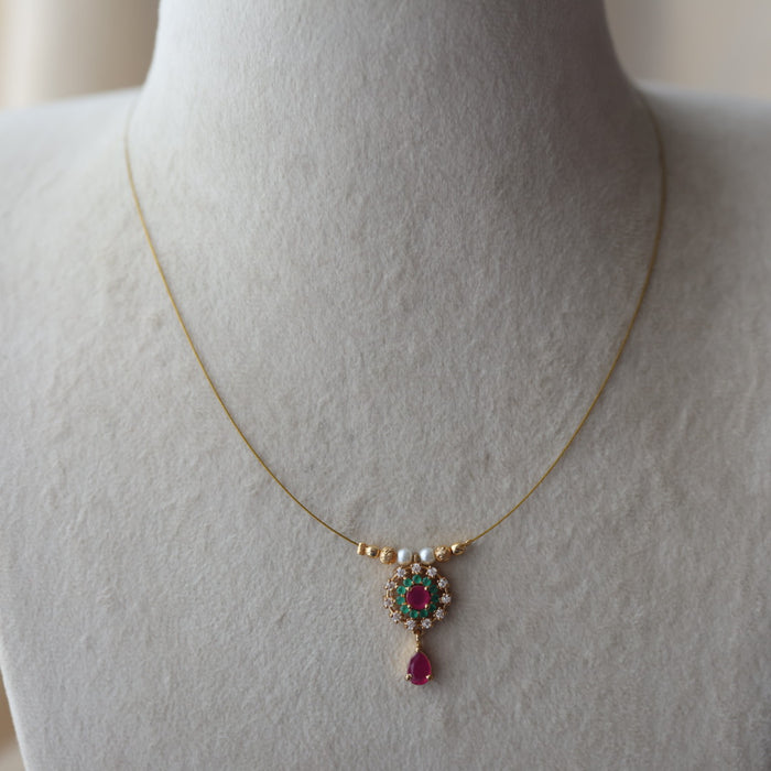 Heritage gold plated invisible short necklace IN90251