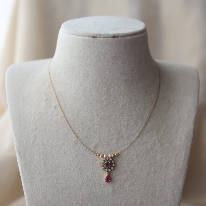 Heritage gold plated invisible short necklace IN90251