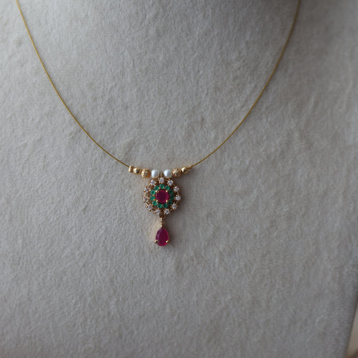 Heritage gold plated invisible short necklace IN90251