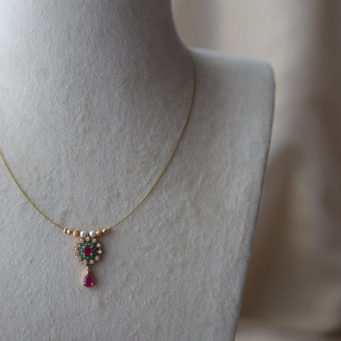 Heritage gold plated invisible short necklace IN90251