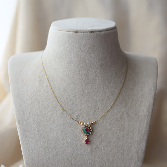 Heritage gold plated invisible short necklace IN90251