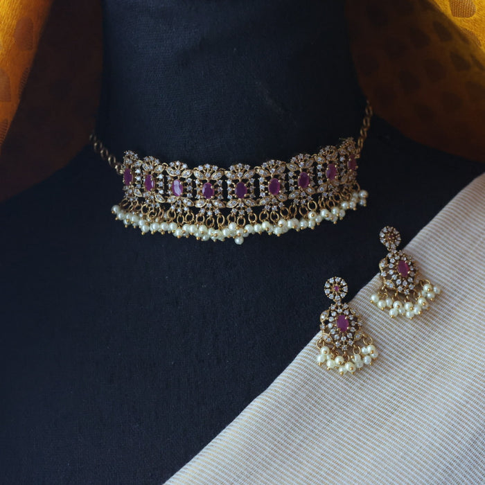 Antique choker necklace with earrings CCB1854