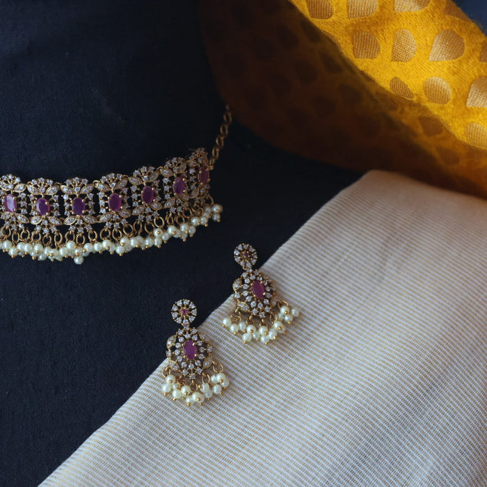 Antique choker necklace with earrings CCB1854