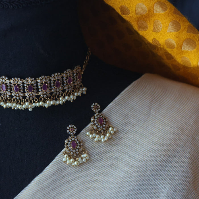 Antique choker necklace with earrings CCB1854