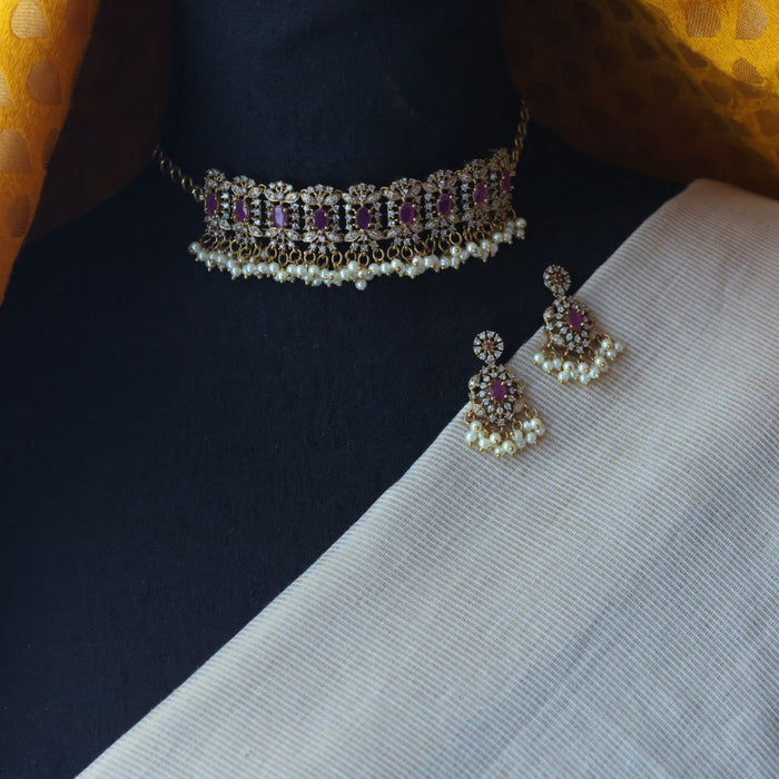 Antique choker necklace with earrings CCB1854