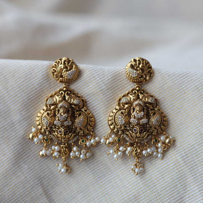 Antique temple design drop earrings  AD292