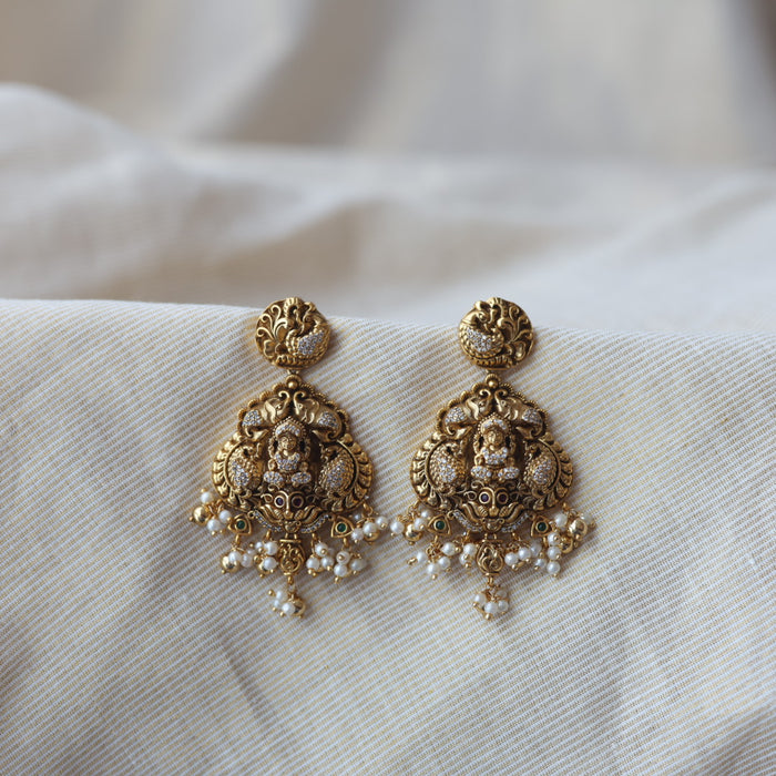 Antique temple design drop earrings  AD292