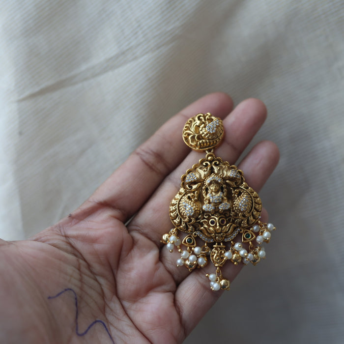 Antique temple design drop earrings  AD292