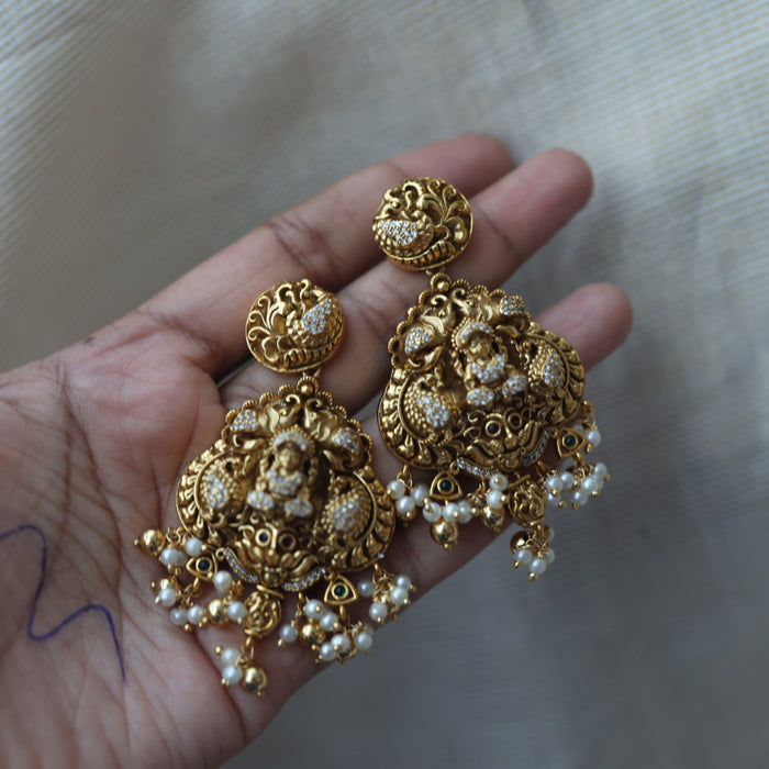 Antique temple design drop earrings  AD292