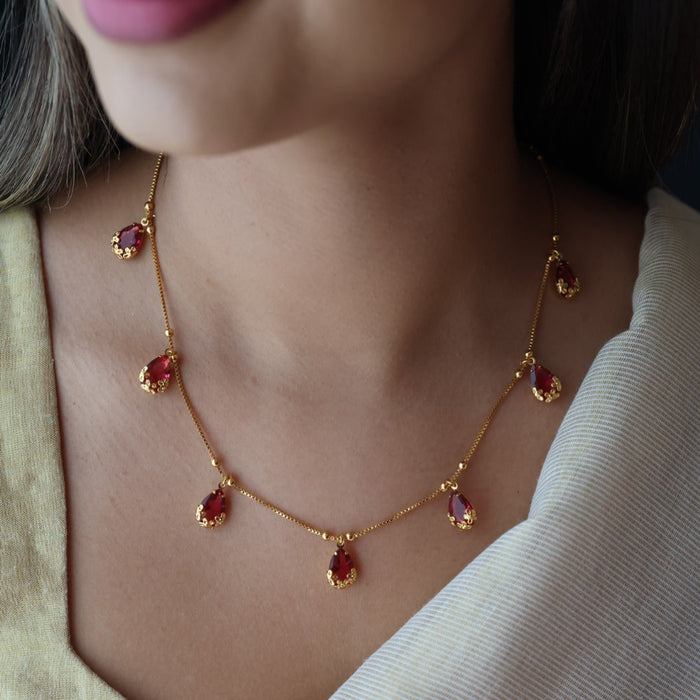 Heritage gold plated short necklace  H6899