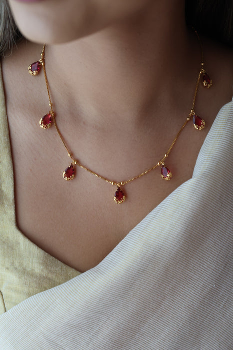 Heritage gold plated short necklace  H6899