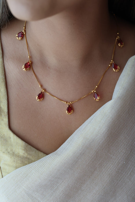 Heritage gold plated short necklace  H6899