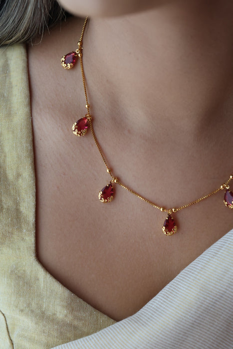 Heritage gold plated short necklace  H6899