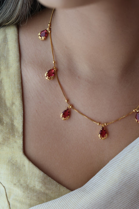 Heritage gold plated short necklace  H6899