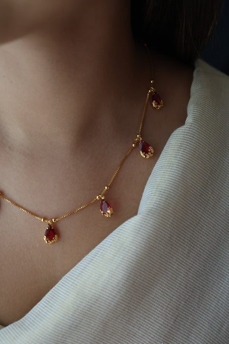 Heritage gold plated short necklace  H6899