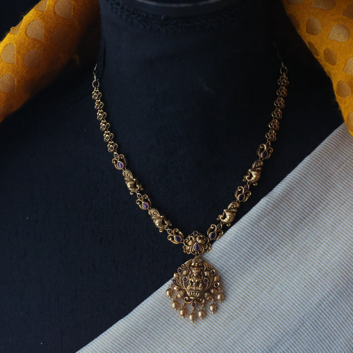Antique temple design short necklace with earrings TTS4145