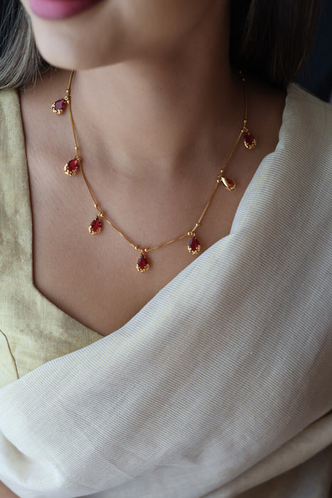 Heritage gold plated short necklace  H6899