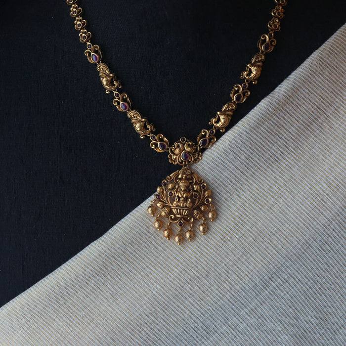 Antique temple design short necklace with earrings TTS4145