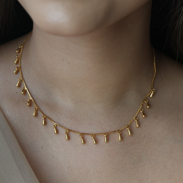 Heritage gold plated simple short necklace HC003