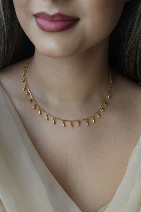 Heritage gold plated simple short necklace HC003