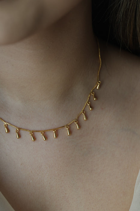 Heritage gold plated simple short necklace HC003