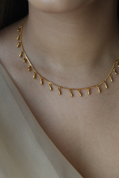 Heritage gold plated simple short necklace HC003