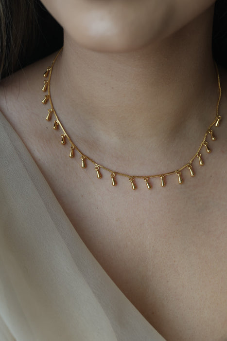 Heritage gold plated simple short necklace HC003