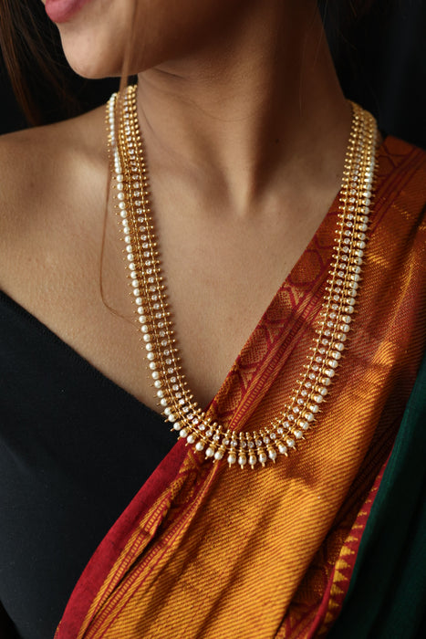 Heritage gold plated long necklace HL0028