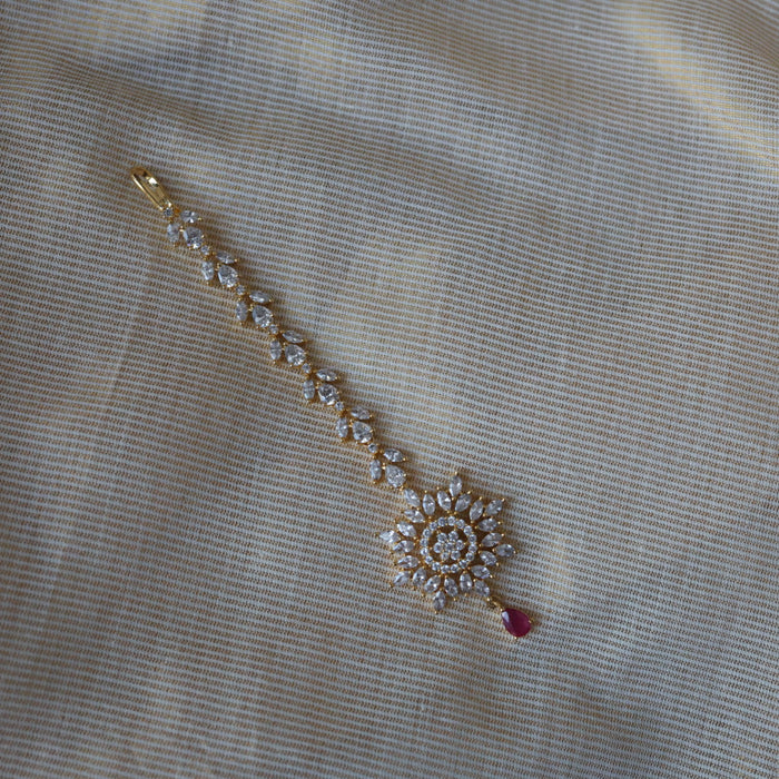 Heritage gold plated ruby white tone tikka TH2889