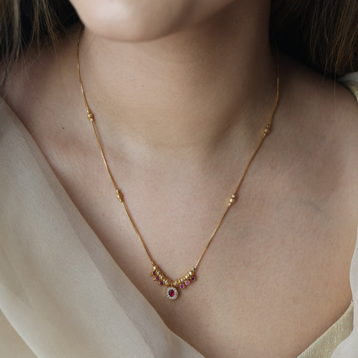 Heritage gold plated simple short necklace HC002