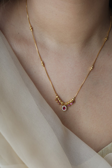 Heritage gold plated simple short necklace HC002