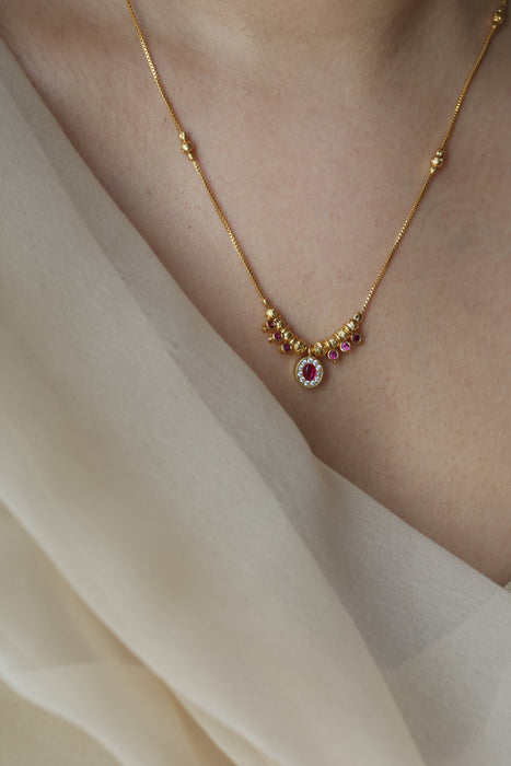 Heritage gold plated simple short necklace HC002