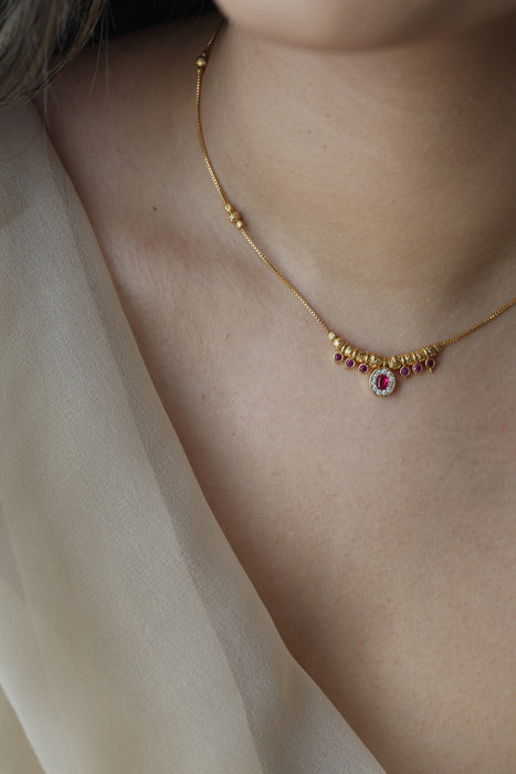 Heritage gold plated simple short necklace HC002